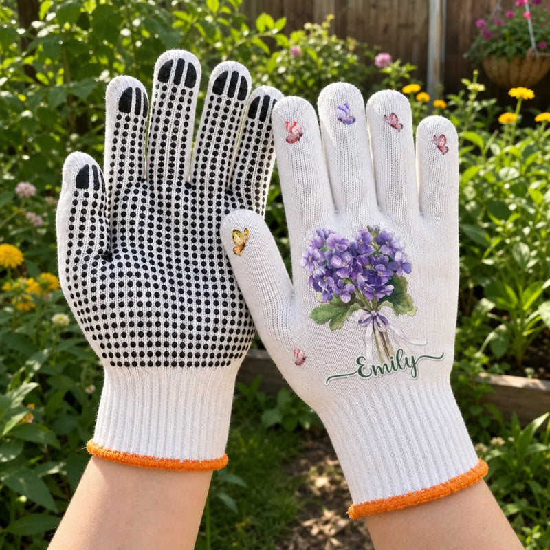 Custom Gardening Gloves - Personalized Birthday Garden Gifts For Gardeners - Gathering Sweet Summer Moments