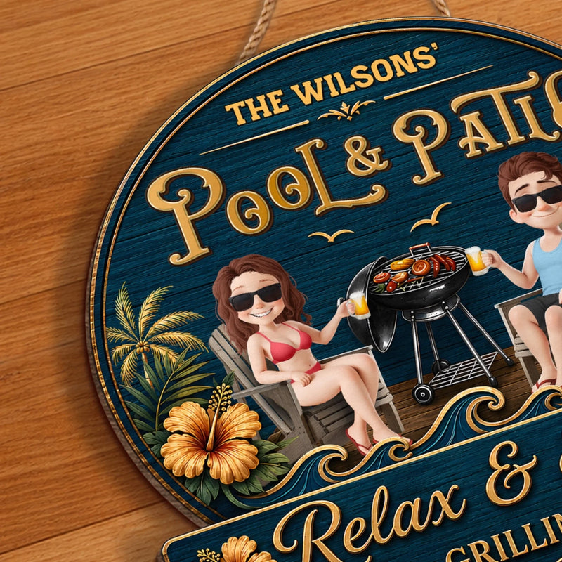 Custom Wood Sign - Personalized Summer Vacation And Travel Gifts For Husband And Wife, Him And Her - Welcome To Our Backyard Bar