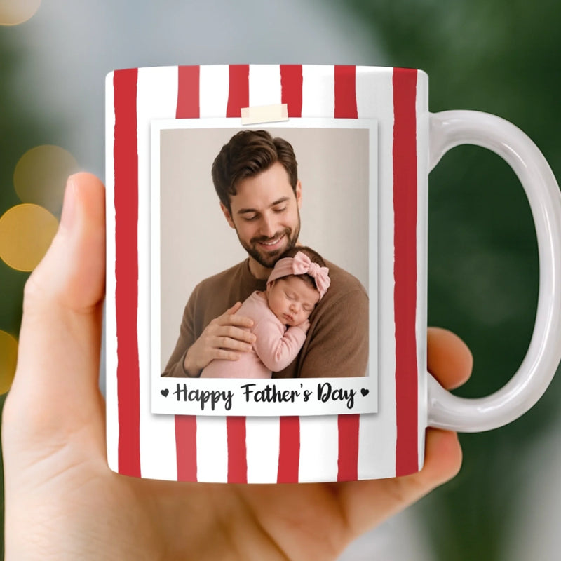 Custom Photo Accent Mug - Personalized Father's Day Birthday Gifts For Dad, Grandpa - Capturing His Proudest Moments
