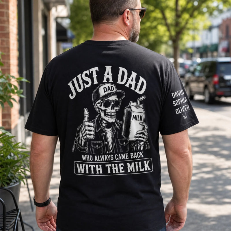 Custom Back Printed Shirt - Personalized  Father's Day Birthday Gifts For Dad, Grandpa - Just A Dad