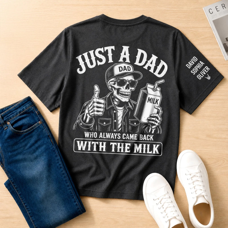 Custom Back Printed Shirt - Personalized  Father's Day Birthday Gifts For Dad, Grandpa - Just A Dad