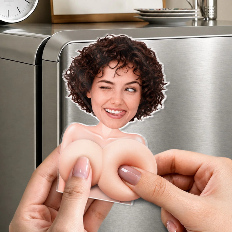 Custom Photo Squishy Acrylic Fridge Magnet – Personalized Anniversary Wedding Gifts For Husband And Wife, Him And Her – Thanks For Putting Up With Me