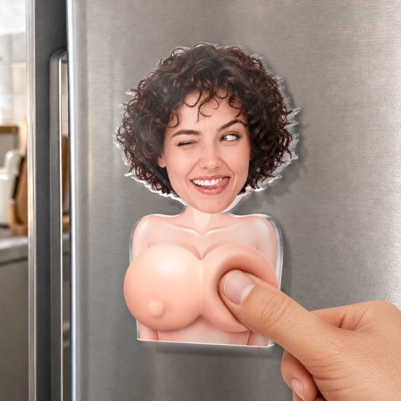 Custom Photo Squishy Acrylic Fridge Magnet – Personalized Anniversary Wedding Gifts For Husband And Wife, Him And Her – Thanks For Putting Up With Me