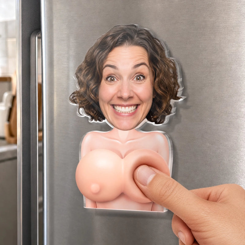 Custom Photo Squishy Acrylic Fridge Magnet – Personalized Anniversary Wedding Gifts For Husband And Wife, Him And Her – Thanks For Putting Up With Me