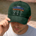 Custom Vintage Washed Denim Baseball Cap - Personalized Father's Day Birthday Gifts For Dad, Grandpa - Raised Strong By Dad