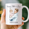 Custom Photo Accent Mug - Personalized Father's Day Birthday Gifts For Dad, Grandpa - Forever Proud Of Dad