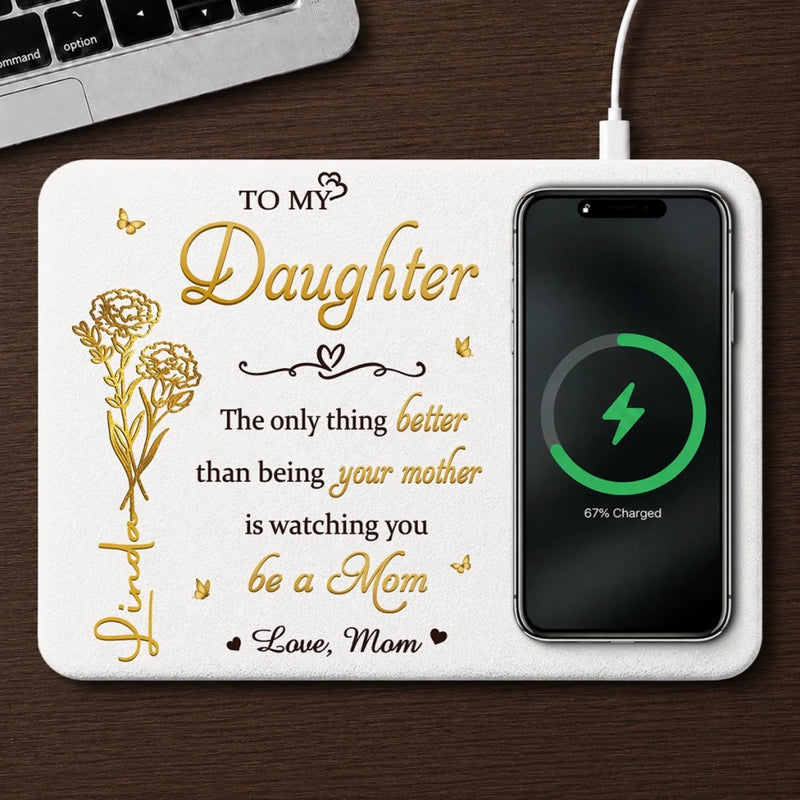Custom Charging Mat - Personalized Birthday Gifts For Daughter - Forever Proud To Call You My Daughter