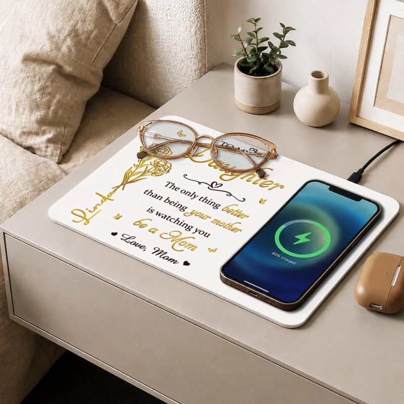 Custom Charging Mat - Personalized Birthday Gifts For Daughter - Forever Proud To Call You My Daughter