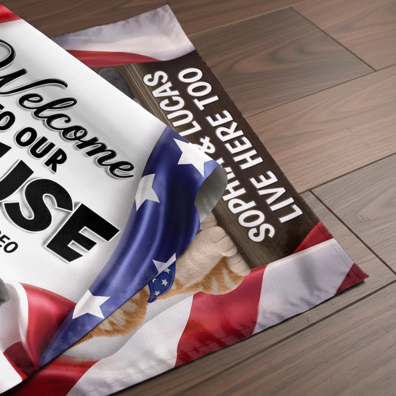 Custom Flag - Personalized America 250th Anniversary Gifts For Cat Lovers, Cat Mom And Dad - Welcome To Our Cat Kingdom