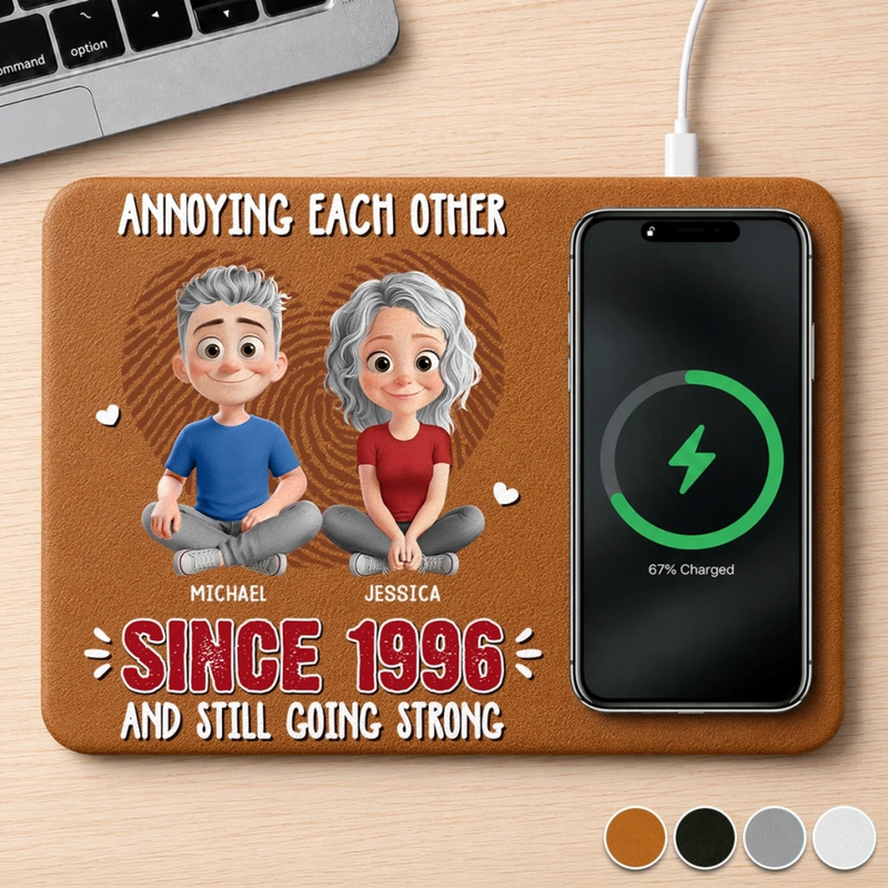 Custom Charging Mat - Personalized Anniversary Wedding Gifts For Husband And Wife, Him And Her - Better Together Since
