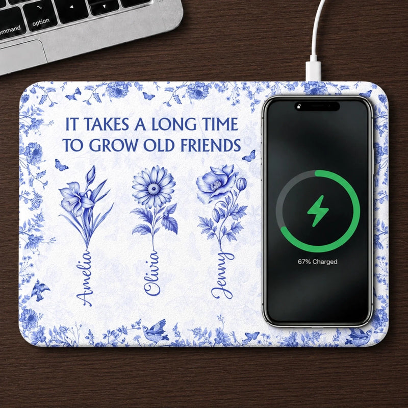 Custom Charging Mat - Personalized Best Friend Birthday Gifts For Her, Women, Besties, Sisters, BFF - Friends For Life Forever