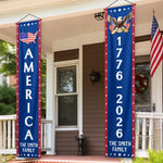 Custom Porch Banner Set - Personalized America 250th Anniversary Gifts For Mom, Dad, Brother, Sister, Kids - Freedom Never Fades