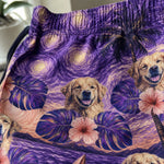 Custom Photo Tropical Hawaiian Aloha Men Beach Shorts - Personalized Summer Vacation And Travel Gifts For Dog Lovers, Dad, Mom - Starry Nights, Puppy Days