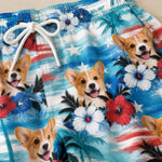 Custom Photo Tropical Hawaiian Aloha Men Beach Shorts - Personalized Summer Vacation And Travel Gifts For Dog Cat Lovers, Dog Dad And Mom, Cat Owners - Patriotic Paws Vibes