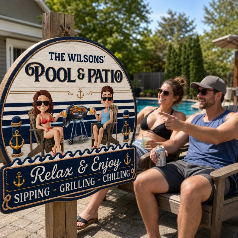 Custom Wood Sign - Personalized Summer Vacation And Travel Gifts For Husband And Wife, Him And Her - Our Favorite Coastal Escape
