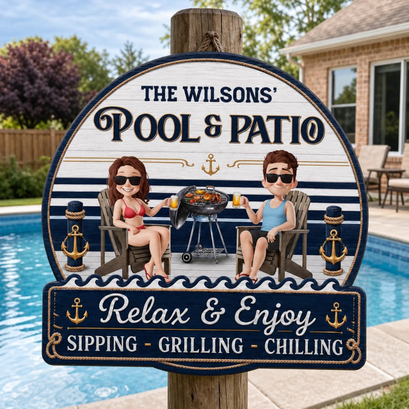 Custom Wood Sign - Personalized Summer Vacation And Travel Gifts For Husband And Wife, Him And Her - Our Favorite Coastal Escape