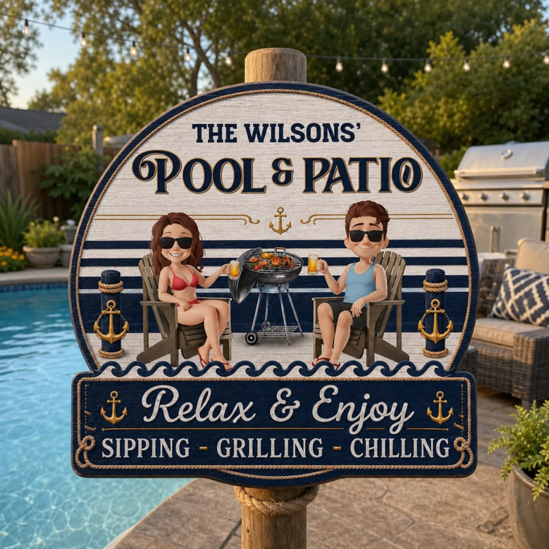 Custom Wood Sign - Personalized Summer Vacation And Travel Gifts For Husband And Wife, Him And Her - Our Favorite Coastal Escape