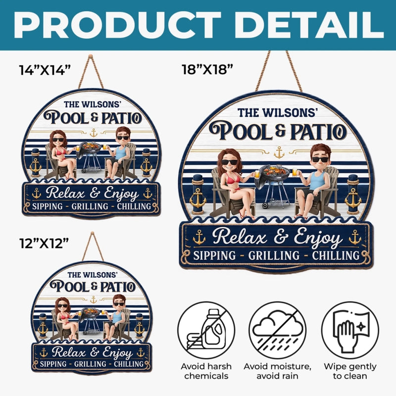 Custom Wood Sign - Personalized Summer Vacation And Travel Gifts For Husband And Wife, Him And Her - Our Favorite Coastal Escape