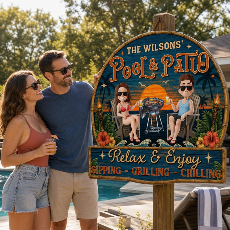 Custom Wood Sign - Personalized Summer Vacation And Travel Gifts For Husband And Wife, Him And Her - Chasing Golden Hours Together