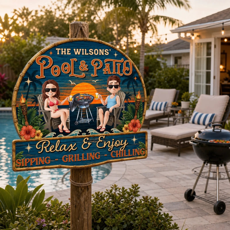 Custom Wood Sign - Personalized Summer Vacation And Travel Gifts For Husband And Wife, Him And Her - Chasing Golden Hours Together