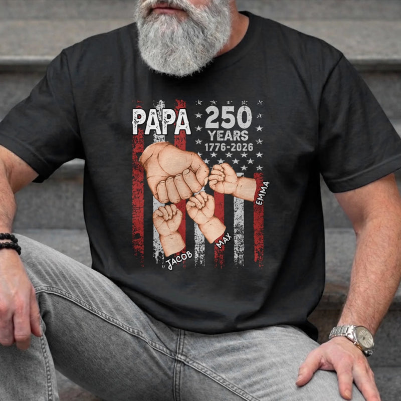 Custom T-shirt, Hoodie – Personalized America 250th Anniversary Father's Day Gifts For Dad, Grandpa – 250 Years Of Liberty