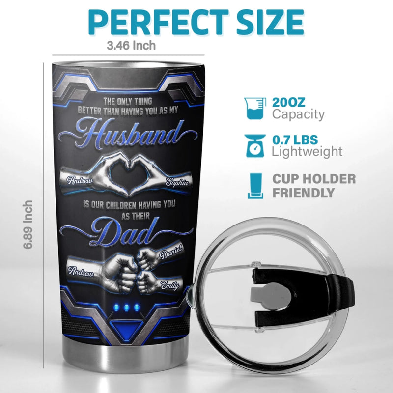 Custom Tumbler - Personalized Birthday Gifts For Dad, Husband - Growing With Love Daily