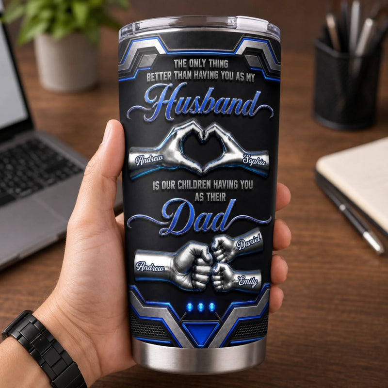Custom Tumbler - Personalized Birthday Gifts For Dad, Husband - Growing With Love Daily