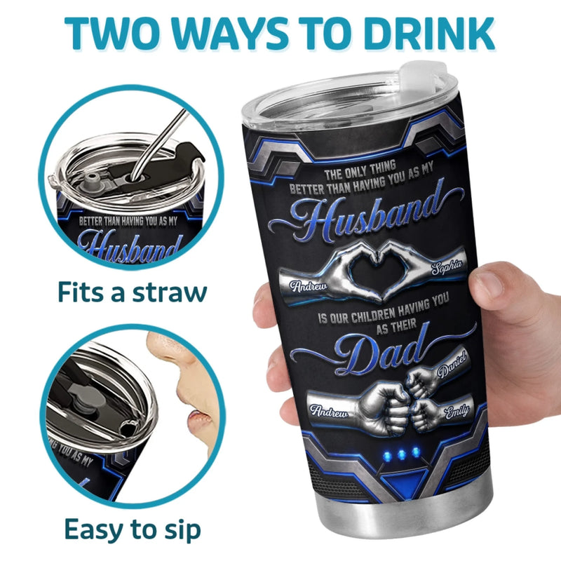 Custom Tumbler - Personalized Birthday Gifts For Dad, Husband - Growing With Love Daily