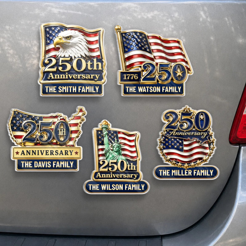 Custom Acrylic Fridge Magnet - Personalized America 250th Anniversary Gifts For Mom, Dad, Brother, Sister, Kids - Freedom Never Fades