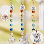 Custom Photo Crystal Suncatcher With Charm - Personalized Pet Memorial Gifts For Dogs, Cats - Forever Loved Forever Missed