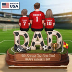 Custom LA 2026 Soccer Dad 2-Layered Wooden Plaque - Personalized Father's Day Gifts For Dad, Grandpa, Soccer Lovers, Sports Fans, Sports Lovers - Living The Soccer Life
