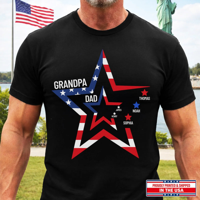 Custom T-shirt, Hoodie – Personalized America 250th Anniversary Gifts For Dad, Grandpa – One Nation One Heart