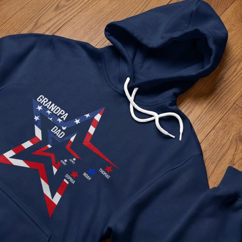 Custom T-shirt, Hoodie – Personalized America 250th Anniversary Gifts For Dad, Grandpa – One Nation One Heart