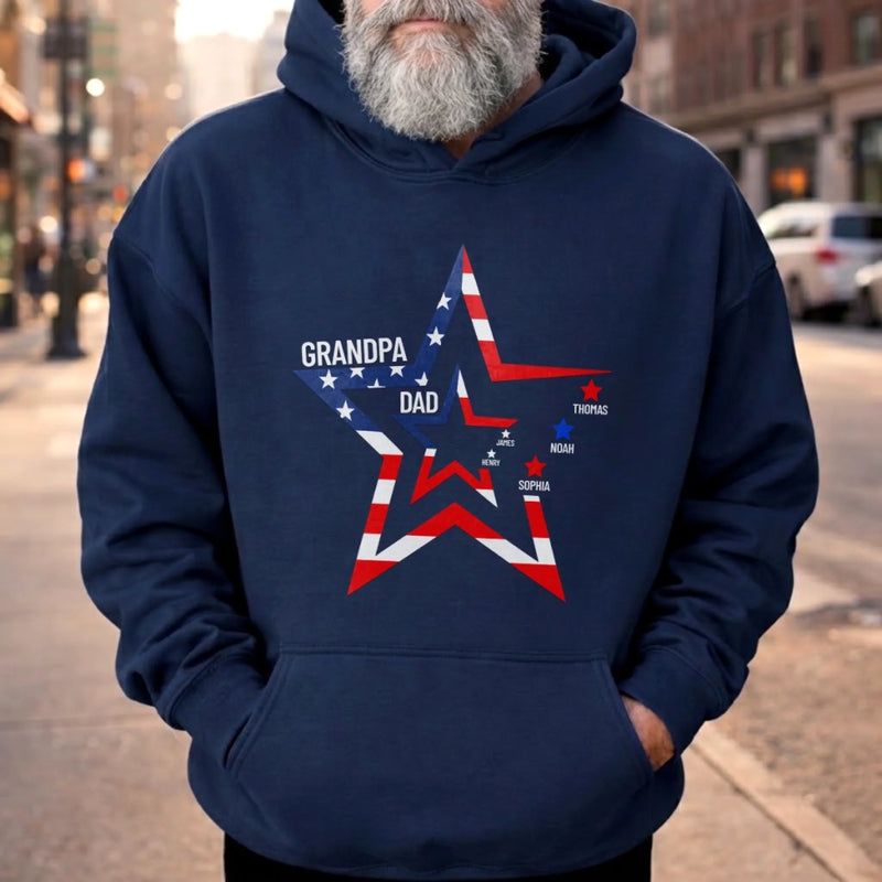 Custom T-shirt, Hoodie – Personalized America 250th Anniversary Gifts For Dad, Grandpa – One Nation One Heart