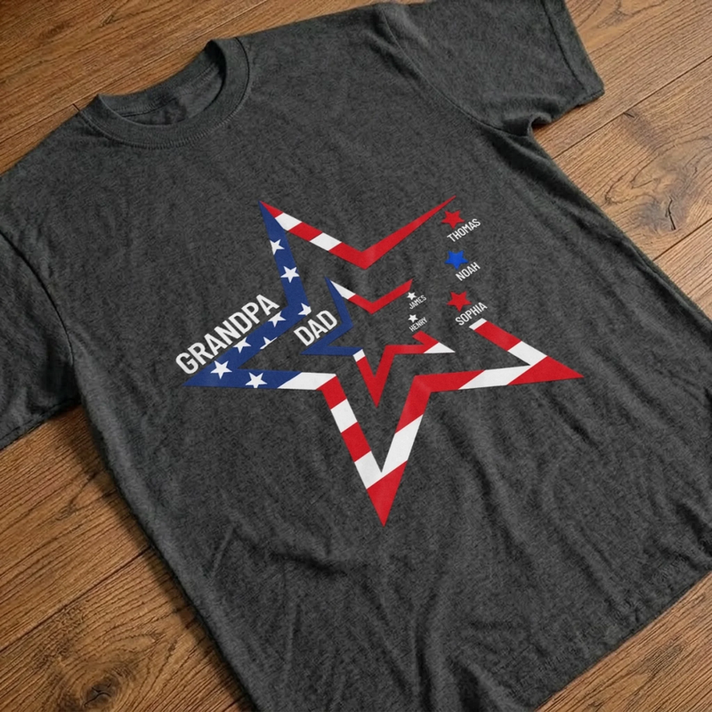 Custom T-shirt, Hoodie – Personalized America 250th Anniversary Gifts For Dad, Grandpa – One Nation One Heart