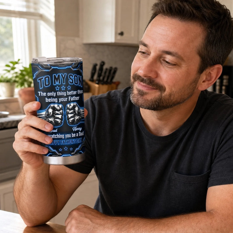 Custom Tumbler - Personalized Father's Day Birthday Gifts For Son - Watching You Grow Is My Joy