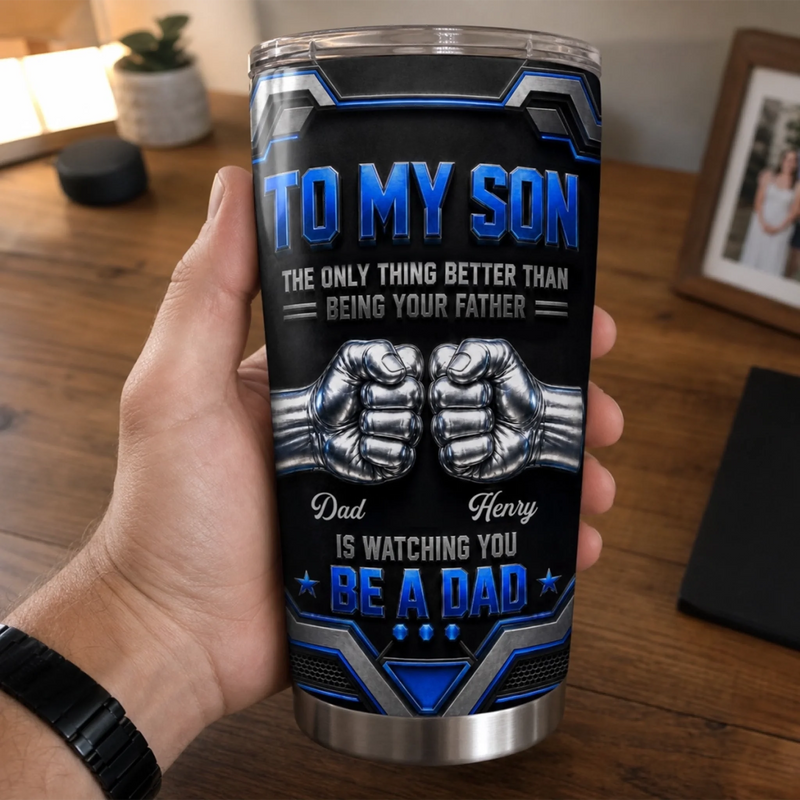 Custom Tumbler - Personalized Father's Day Birthday Gifts For Son - Never Stop Believing In Yourself