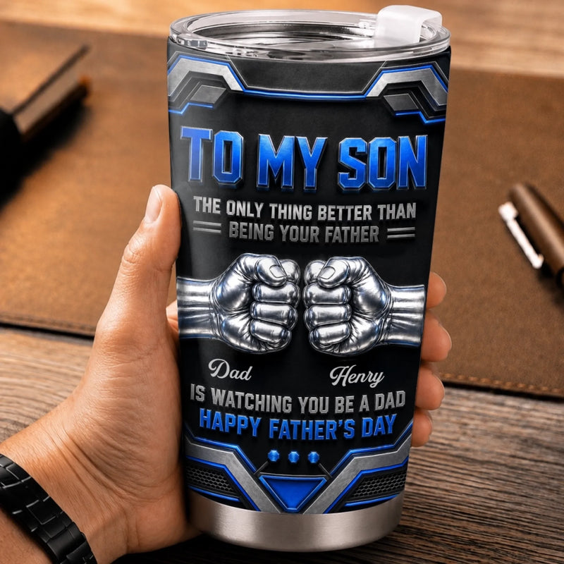 Custom Tumbler - Personalized Father's Day Birthday Gifts For Son - Never Stop Believing In Yourself