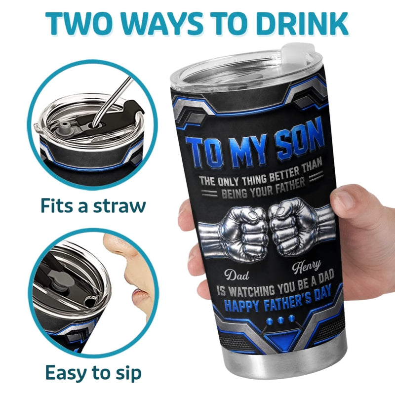 Custom Tumbler - Personalized Father's Day Birthday Gifts For Son - Never Stop Believing In Yourself