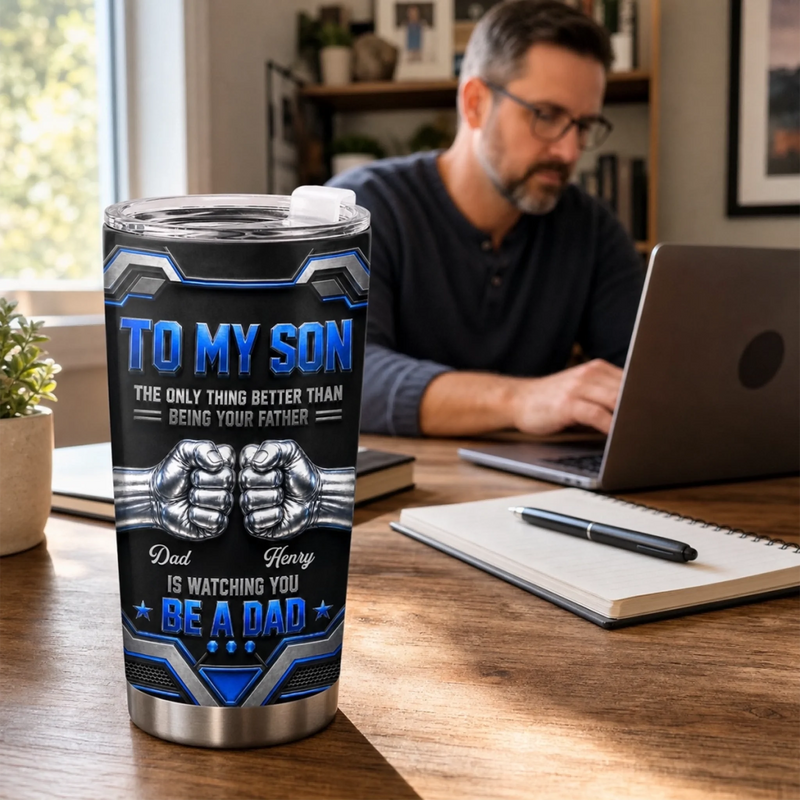 Custom Tumbler - Personalized Father's Day Birthday Gifts For Son - Never Stop Believing In Yourself