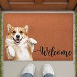 Custom Photo Coir Doormat - Personalized Birthday Gifts For Dog Cat Lovers, Dog Dad And Mom, Cat Owners - Pawsitively Welcoming You Inside