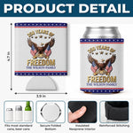 Custom Leather Can Cooler - Personalized America 250th Anniversary Gifts For Mom, Dad, Brother, Sister, Kids - Built On Liberty