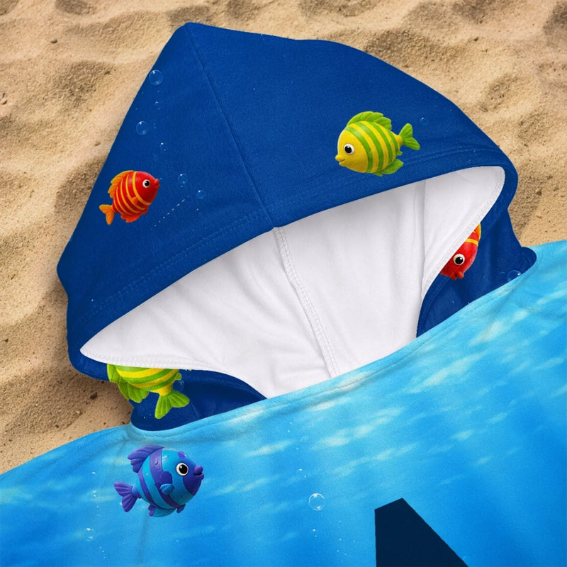 Custom Poncho Beach Towel - Personalized Summer Vacation And Travel Gifts For Women, Men, Kids - My Little Underwater Kingdom