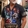 Custom Unisex Tropical Hawaiian Aloha Shirt - Personalized America 250th Anniversary Gifts For Mom, Dad, Brother, Sister, Kids - American Pride Forever