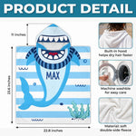 Custom Poncho Beach Towel - Personalized Summer Vacation And Travel Gifts For Women, Men, Kids - Beware Of Cute Shark Bites