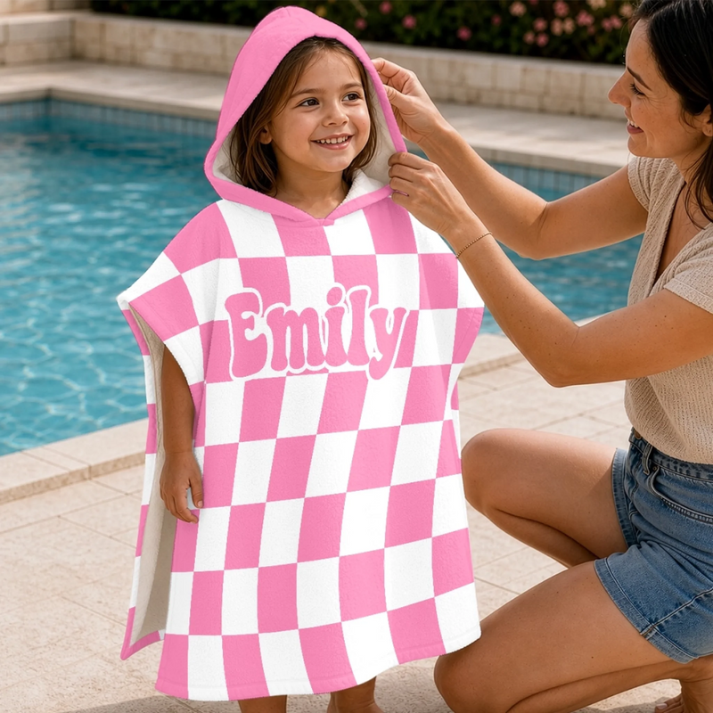 Custom Poncho Beach Towel - Personalized Summer Vacation And Travel Gifts For Women, Men, Kids - My Favorite Bright Sunny Escape