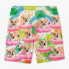 Custom Photo Tropical Hawaiian Aloha Men Beach Shorts - Personalized Summer Vacation And Travel Gifts For Dog Cat Lovers, Dog Dad And Mom, Cat Owners - Tropical Parrots, Furry Smiles