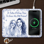 Custom Photo Charging Mat - Personalized Best Friend Birthday Gifts For Women, Besties, Sisters, BFF - Grounded In True, Deep Friendship