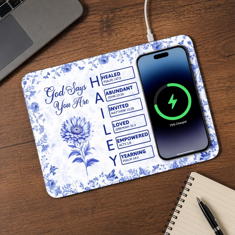Custom Charging Mat - Personalized Best Friend Birthday Gifts For Women, Besties, Sisters, BFF - Blessed With A Soul Sister