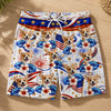 Custom Photo Tropical Hawaiian Aloha Men Beach Shorts - Personalized Summer Vacation And Travel Gifts For Dog Cat Lovers, Dog Dad And Mom, Cat Owners - Patriotic Pup Paradise